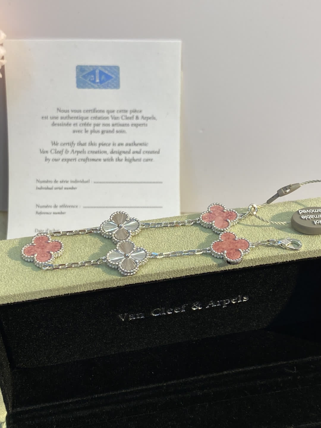 Van Cleef & Arpels Alhambra Pink Enamel Bracelet
